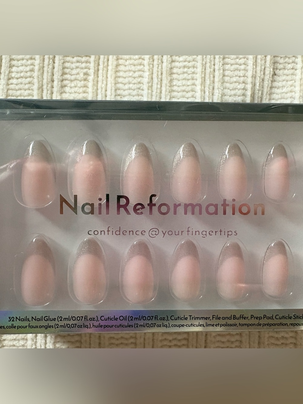 New Nail Reformation natural Sparkle Tip Press-On Nails